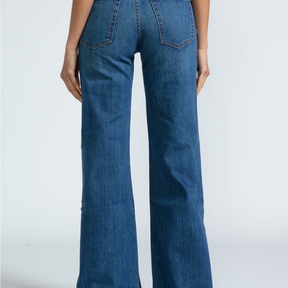 ASKK NY Blue Flare Wide Leg Jeans High-Rise - Picture 4 of 10